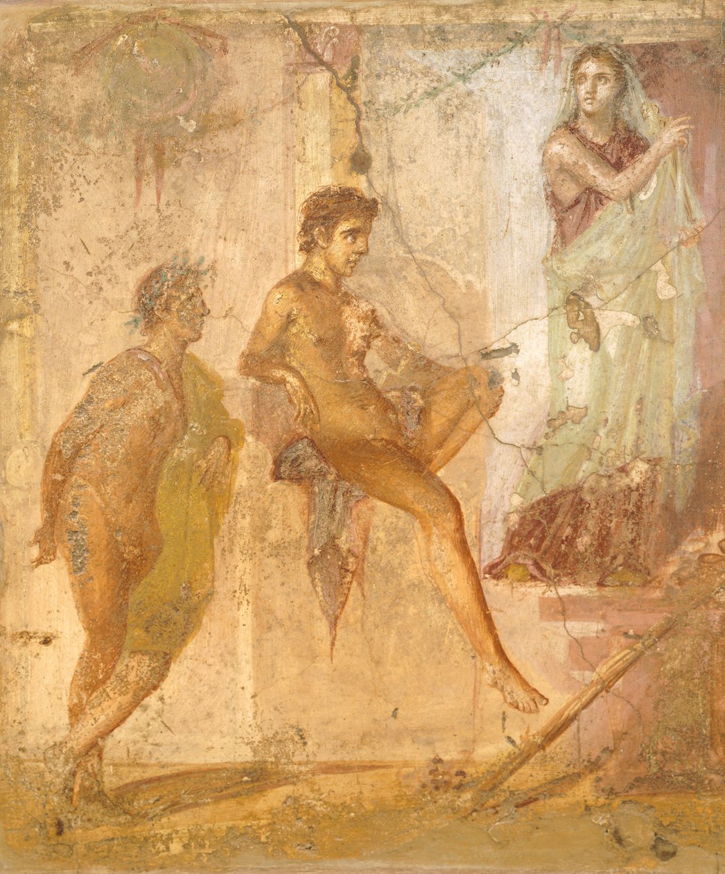 Fresk przedstawiający łowienie ryb przez Wenus, z Domu Złotych Kupidynów, Pompeje, Kampania, cywilizacja rzymska autorstwa Roman Roman
