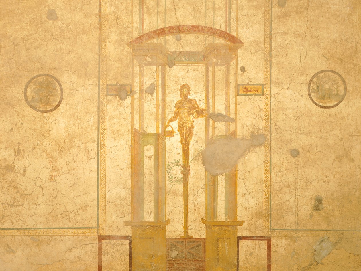 Fresk przedstawiający kariatydę, z Domu Zakochanych, Pompeje, Kampania, cywilizacja rzymska autorstwa Roman Roman
