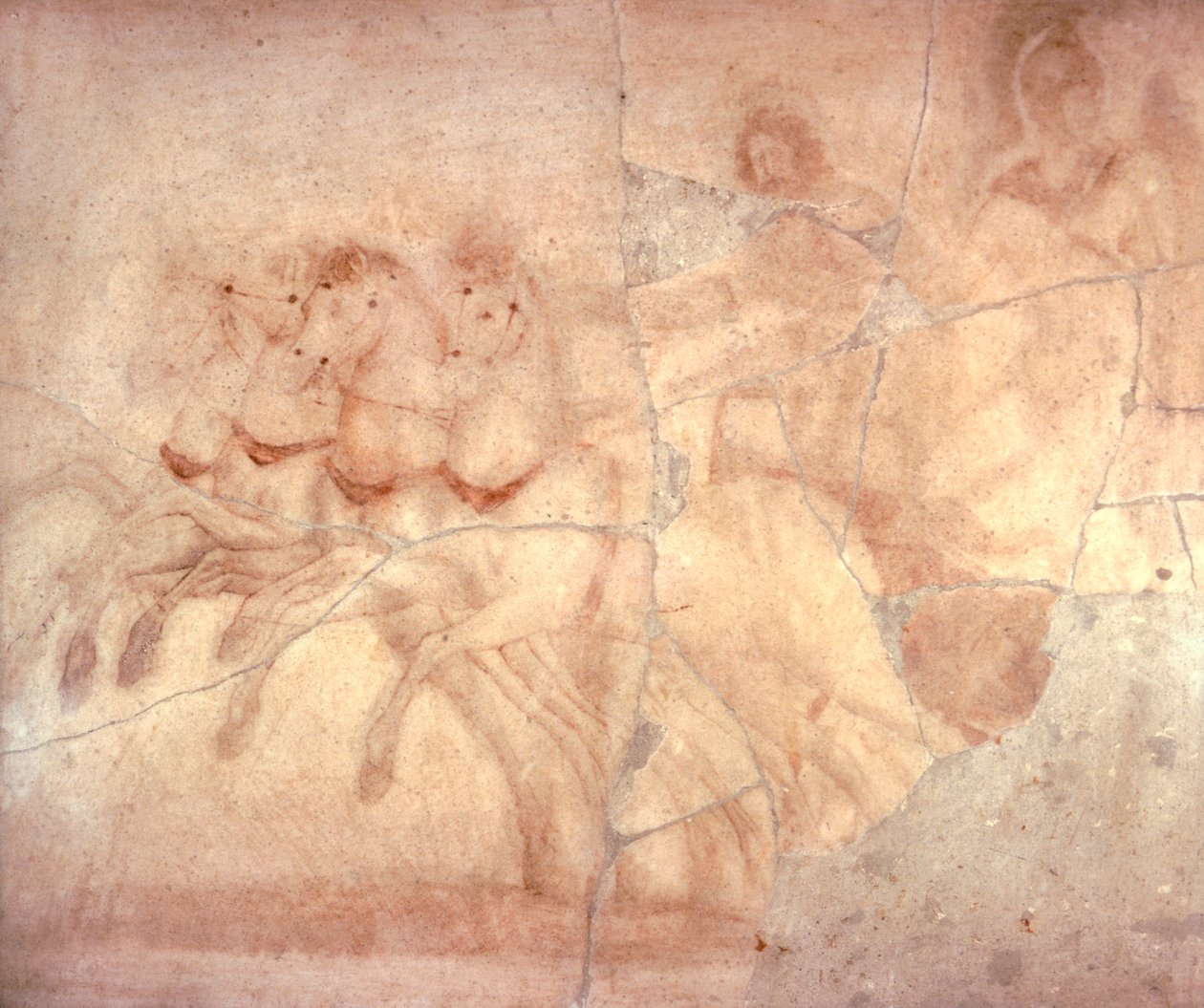 Fresk przedstawiający rydwan z woźnicą, z Herkulanum, cywilizacja rzymska autorstwa Roman Roman