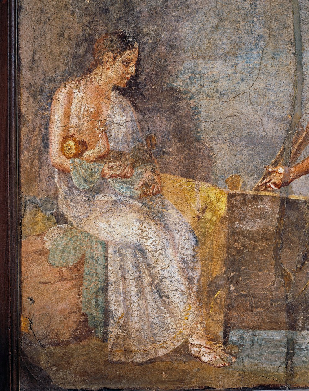 Fresk przedstawiający matkę karmiącą dziecko, z Pompejów we Włoszech autorstwa Roman Roman