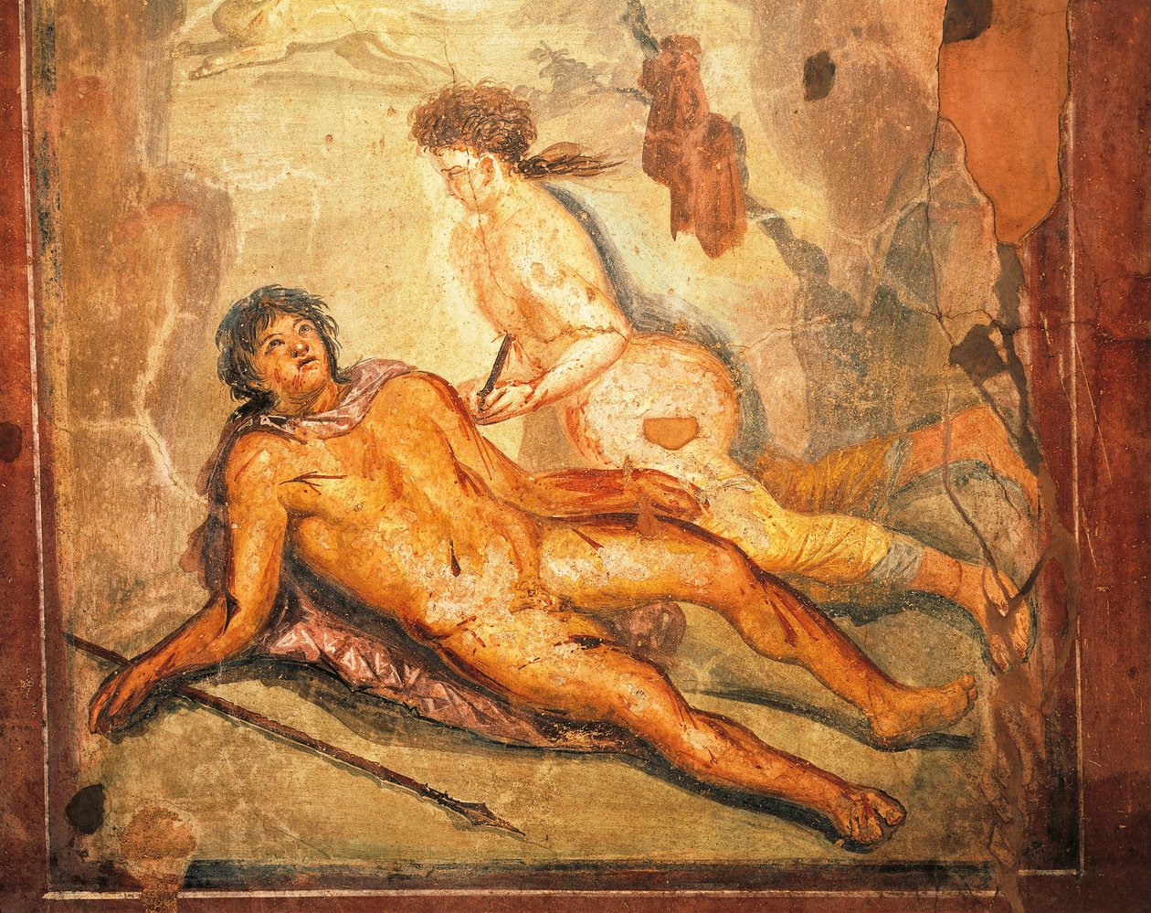 Fresk przedstawiający mit o Piramie i Tyzie, Dom Loreiusa Tiburtino, Pompeje, Kampania, Cywilizacja Rzymska autorstwa Roman Roman