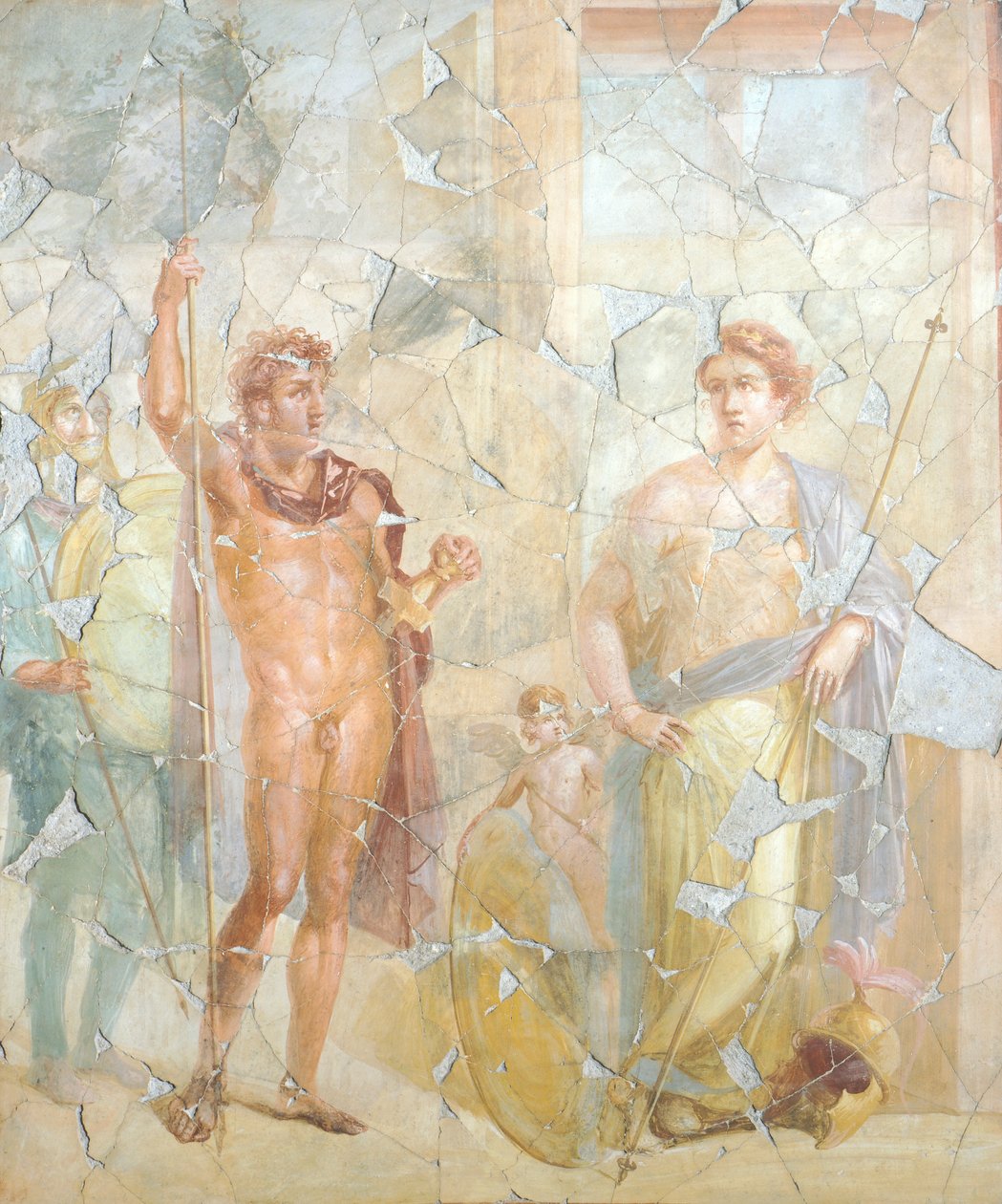 Fresk przedstawiający temat mitologiczny, Dom Fabiusza Rufusa, Pompeje, Kampania, Cywilizacja rzymska autorstwa Roman Roman