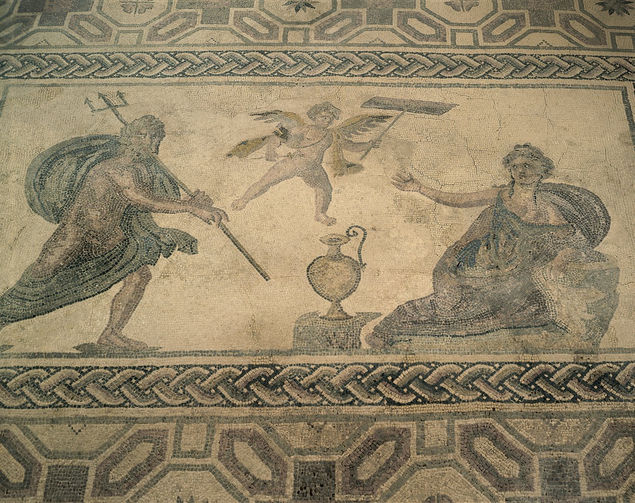 Mural na podłodze z wysokiego kąta, Pafos, Cypr (zdjęcie) autorstwa Roman Roman