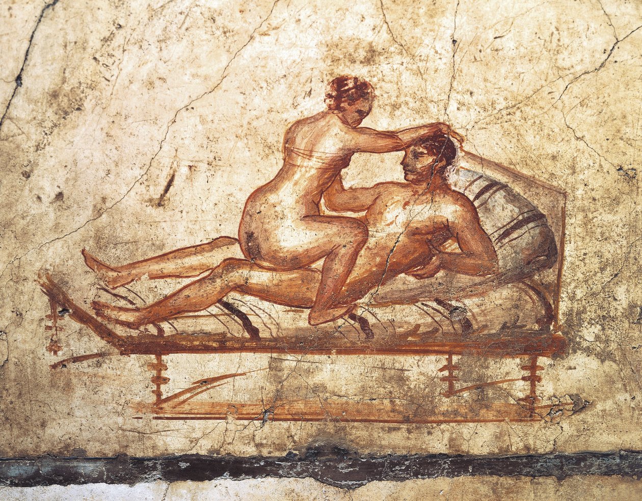 włochy, Kampania, region, prowincja neapolitańska, pompeje, dom wettii, fresk erotyczny autorstwa Roman Roman