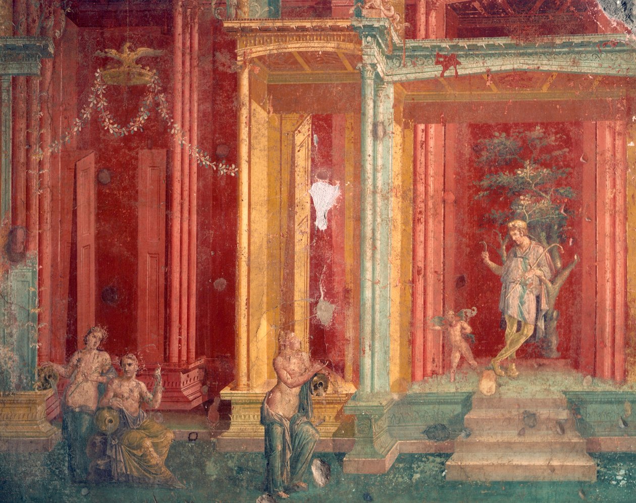 Włochy, Prowincja Neapol, Region Kampanii, Pompeje, Dom Loreio Tiburtino, Fresk autorstwa Roman Roman