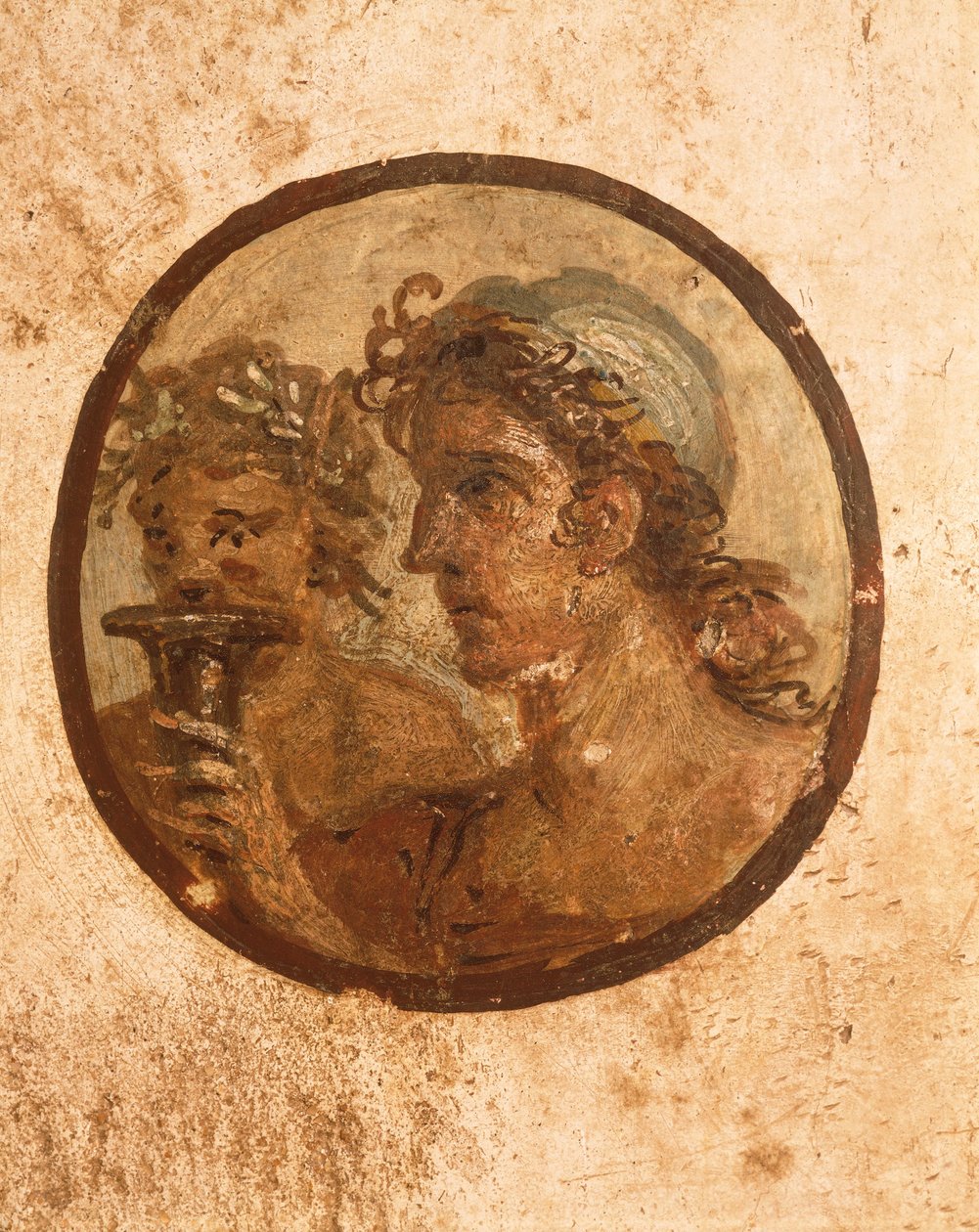 włochy, prowincja neapol, region kampanii, pompeje, dom loreio tiburtino, fragment fresku przedstawiającego sportowców autorstwa Roman Roman