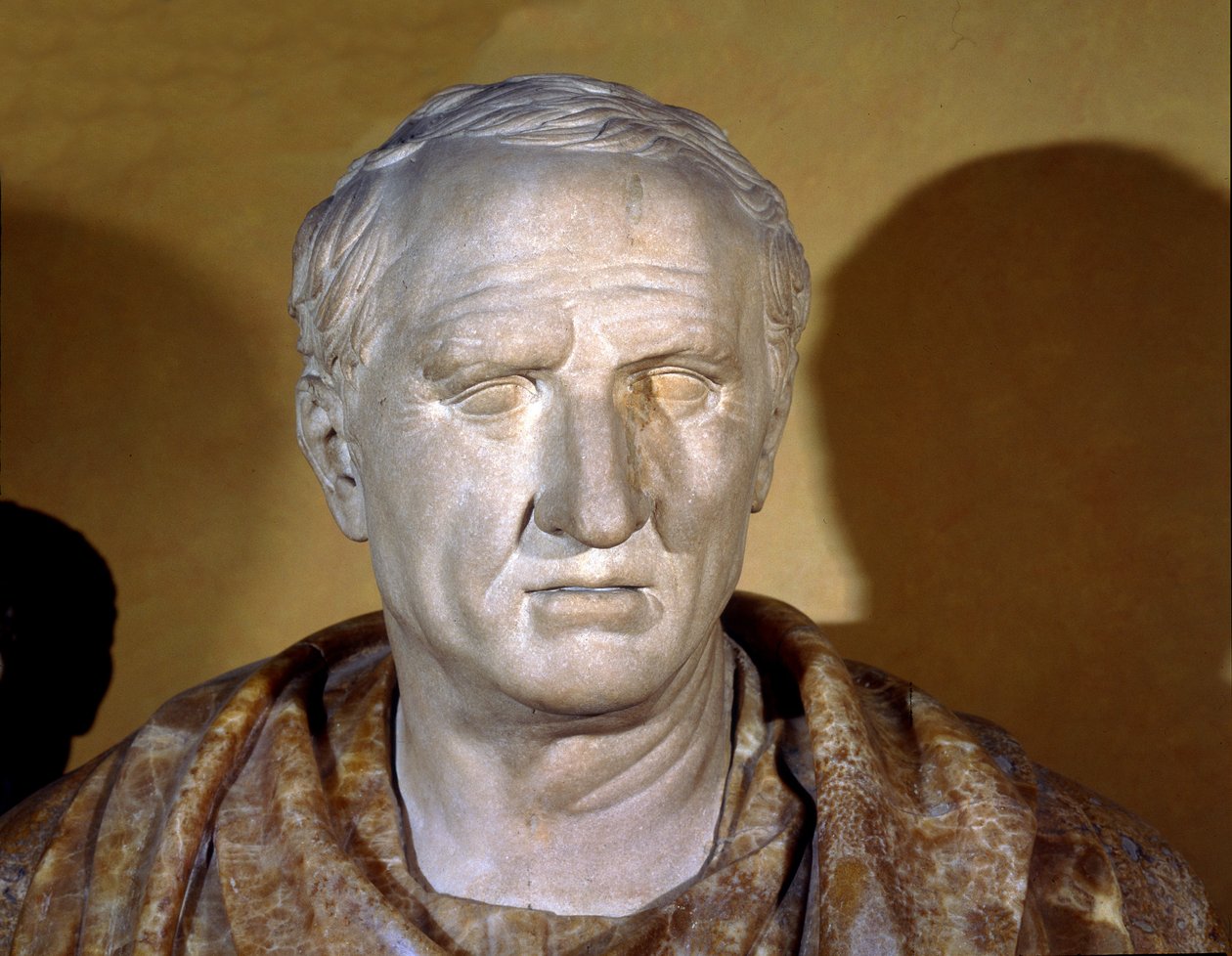 Marmurowe popiersie Cycerona (Marcus Tullius Cicero), rzymski polityk, mówca i pisarz) autorstwa Roman Roman