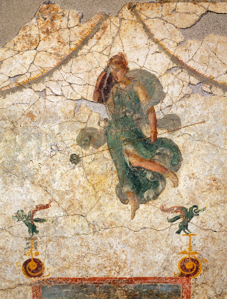 Malarstwo w IV stylu pompejańskim, przedstawiające menadę trzymającą tyrs autorstwa Roman Roman