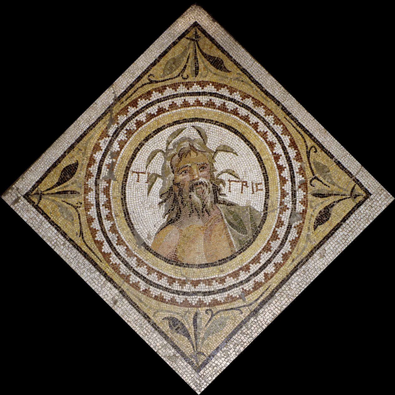 Personifikacja rzeki Tygrys, koniec II/3 wne (mozaika) autorstwa Roman Roman