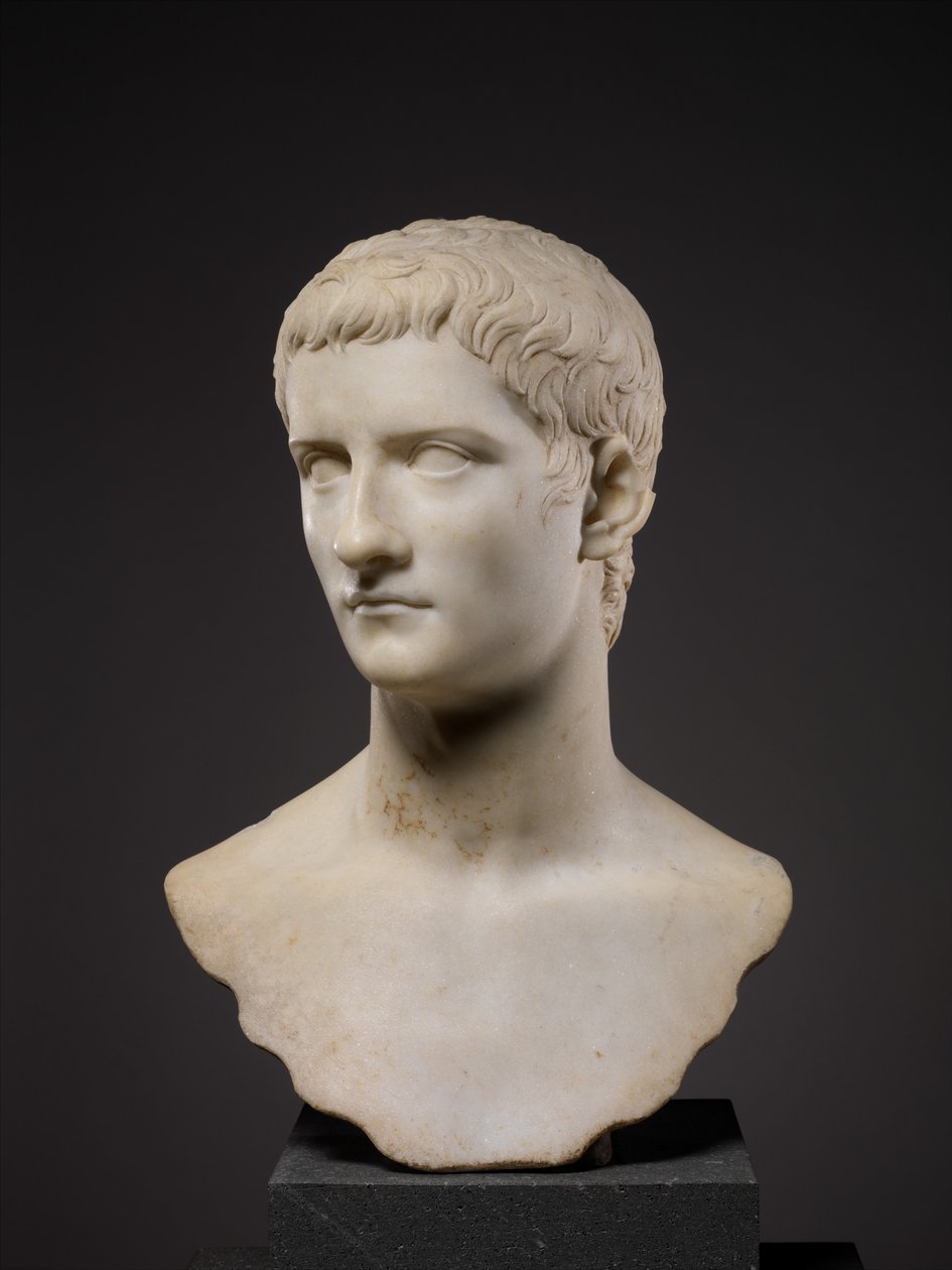 Popiersie portretowe cesarza Gajusza zwanego Kaligulą, 37-41 ne (marmur) autorstwa Roman Roman