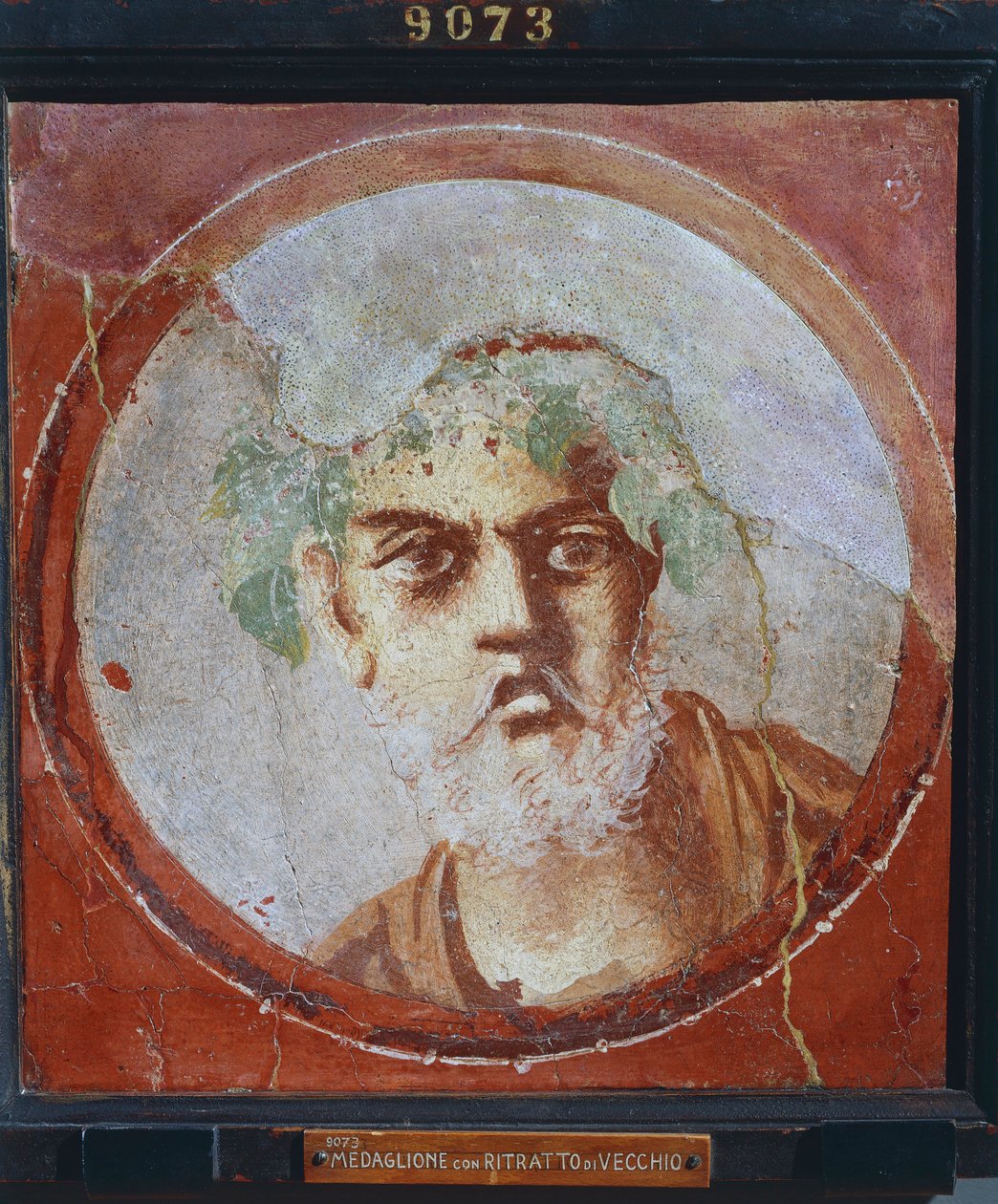 Portret starca (prawdopodobnie poety lub filozofa) z Włoch, Kampanii, Pompejów, malowidło na gipsie, 55-79 n.e. autorstwa Roman Roman