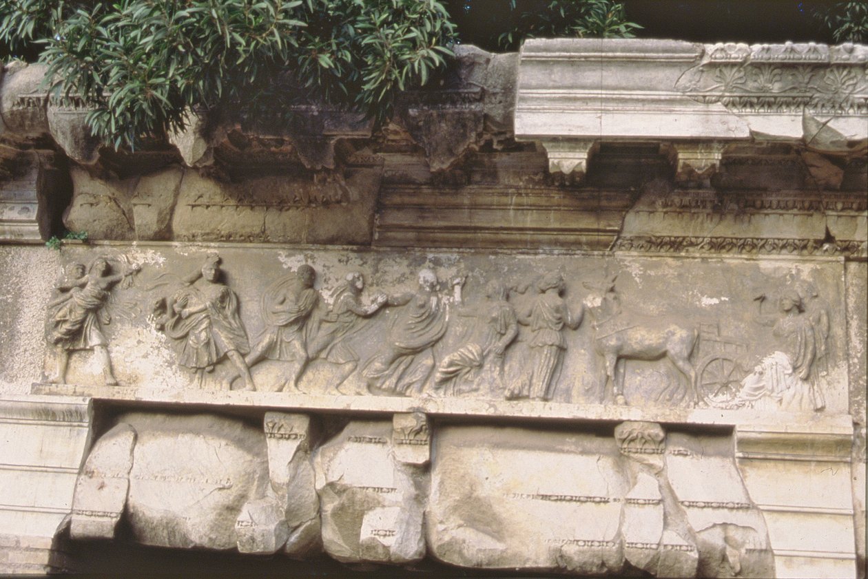 Gwałt Sabinek, z fryzu bazyliki Emilia (marmur) autorstwa Roman Roman