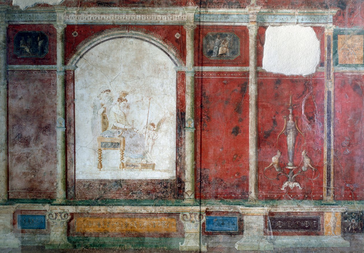 Sztuka rzymska: przedstawienie boskiej siedzącej Wenus. z willi niedaleko Farnesina w Rzymie. Rzym, Narodowe Muzeum Rzymskie (lub Terme) autorstwa Roman Roman