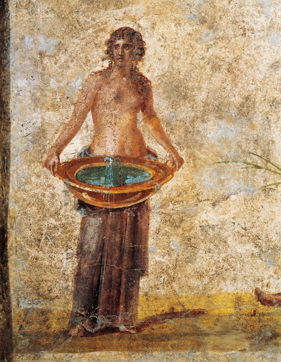 Cywilizacja rzymska - Kobieta niosąca wiadro wody z Pompei autorstwa Roman Roman