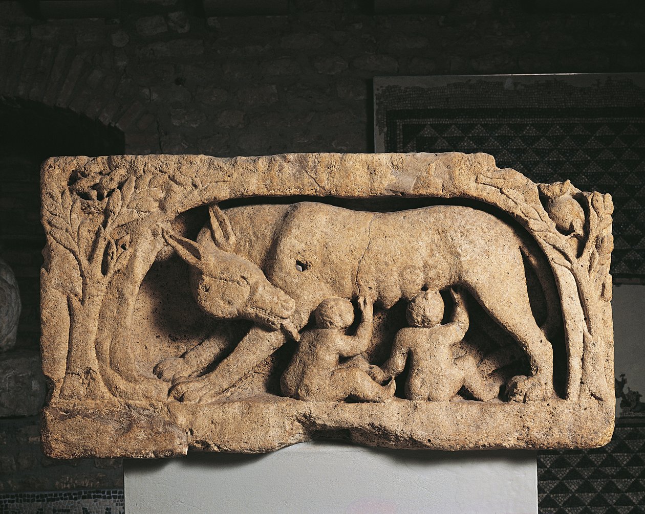 Romulus i Remus (wapień) autorstwa Roman Roman
