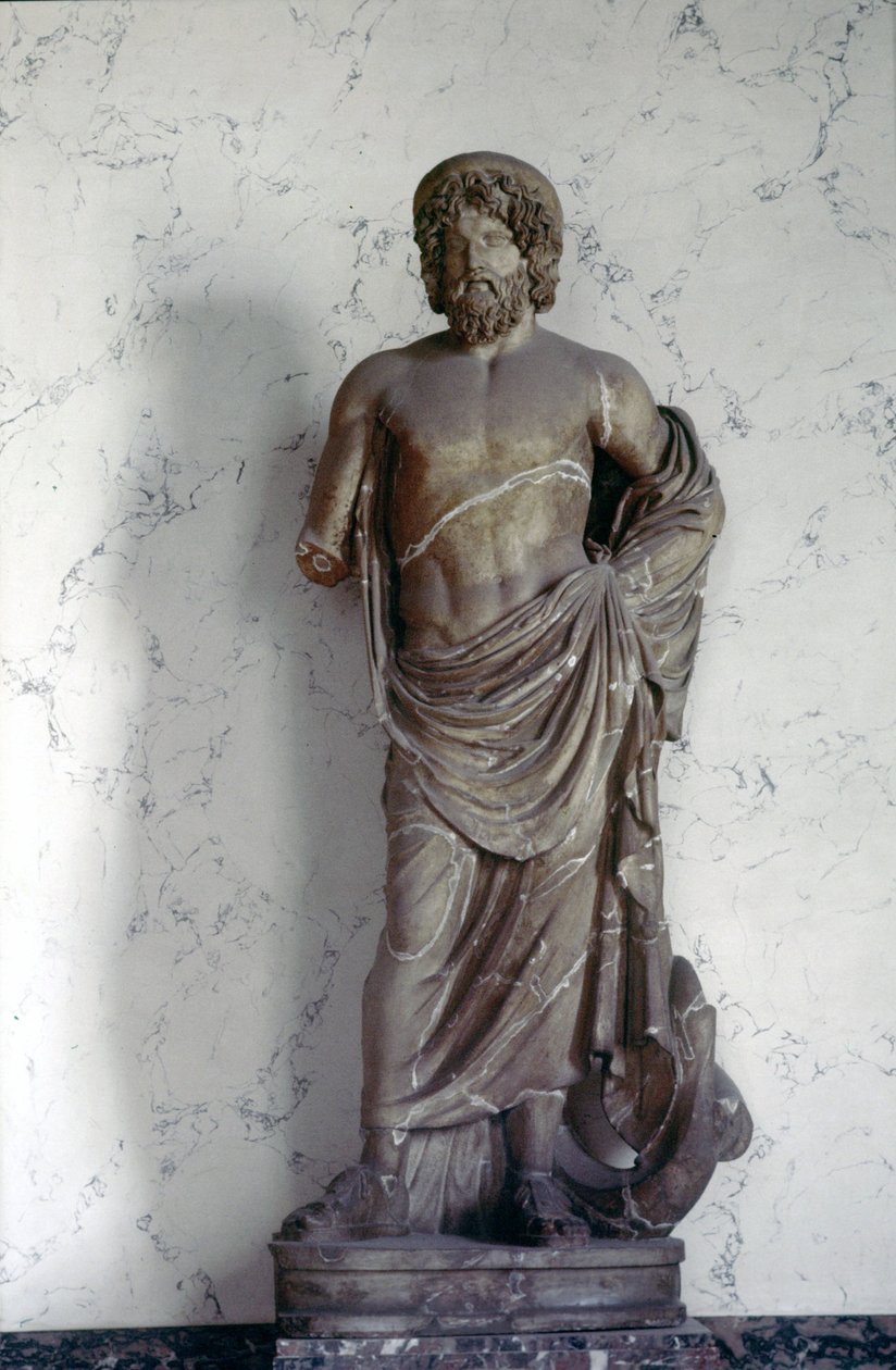Posąg Asklepiosa, boga medycyny w religii rzymskiej. Luwr, Paryż. autorstwa Roman Roman