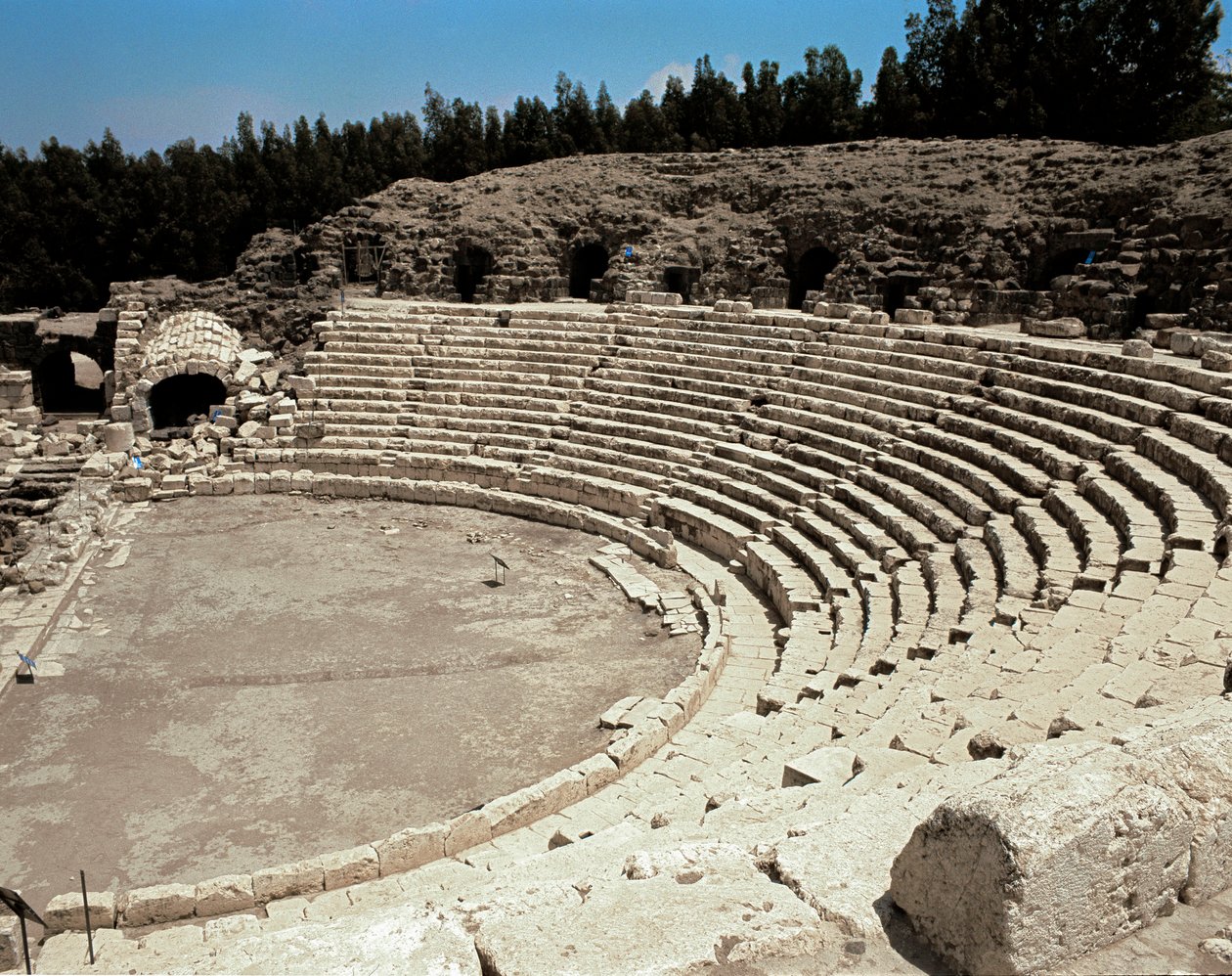 Widok rzymskiego teatru w Scytopolis, II wpne-IV wne autorstwa Roman Roman