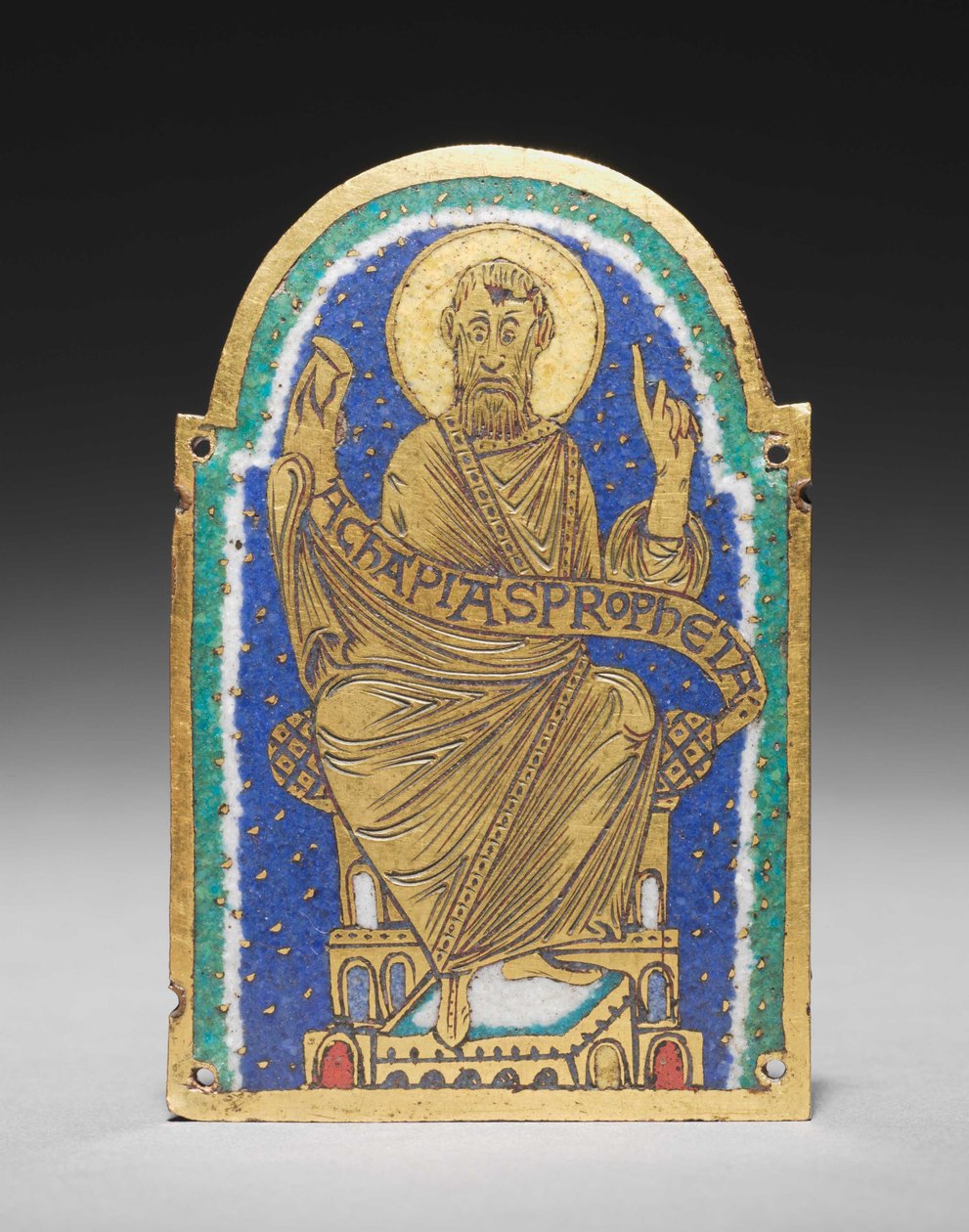 Tablica: siedzący prorok z relikwiarza: Achapias autorstwa Romanesque