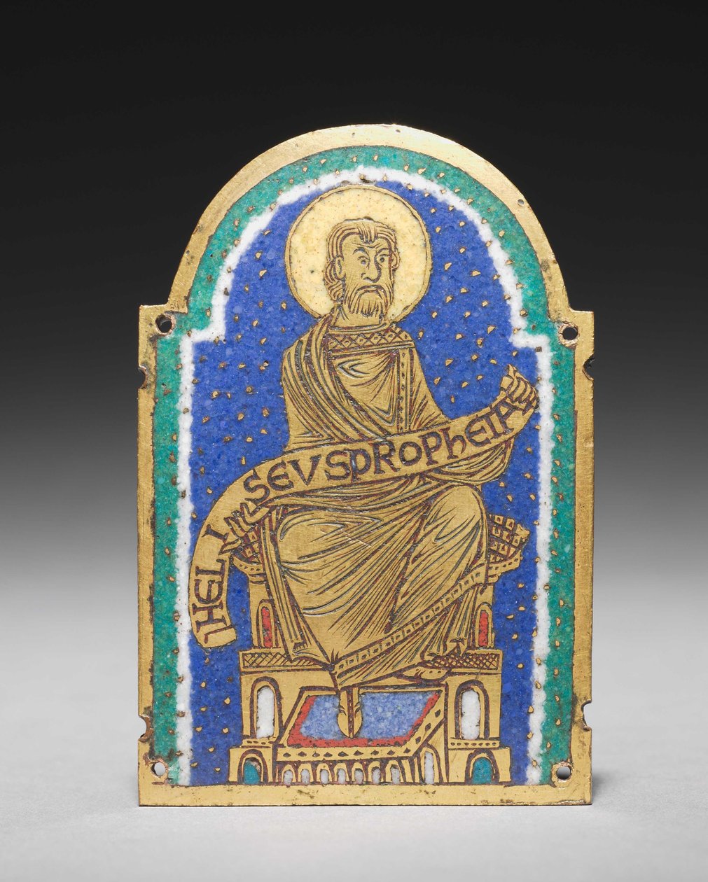 Tablica: Siedzący prorok z relikwiarza: Heliseus autorstwa Romanesque