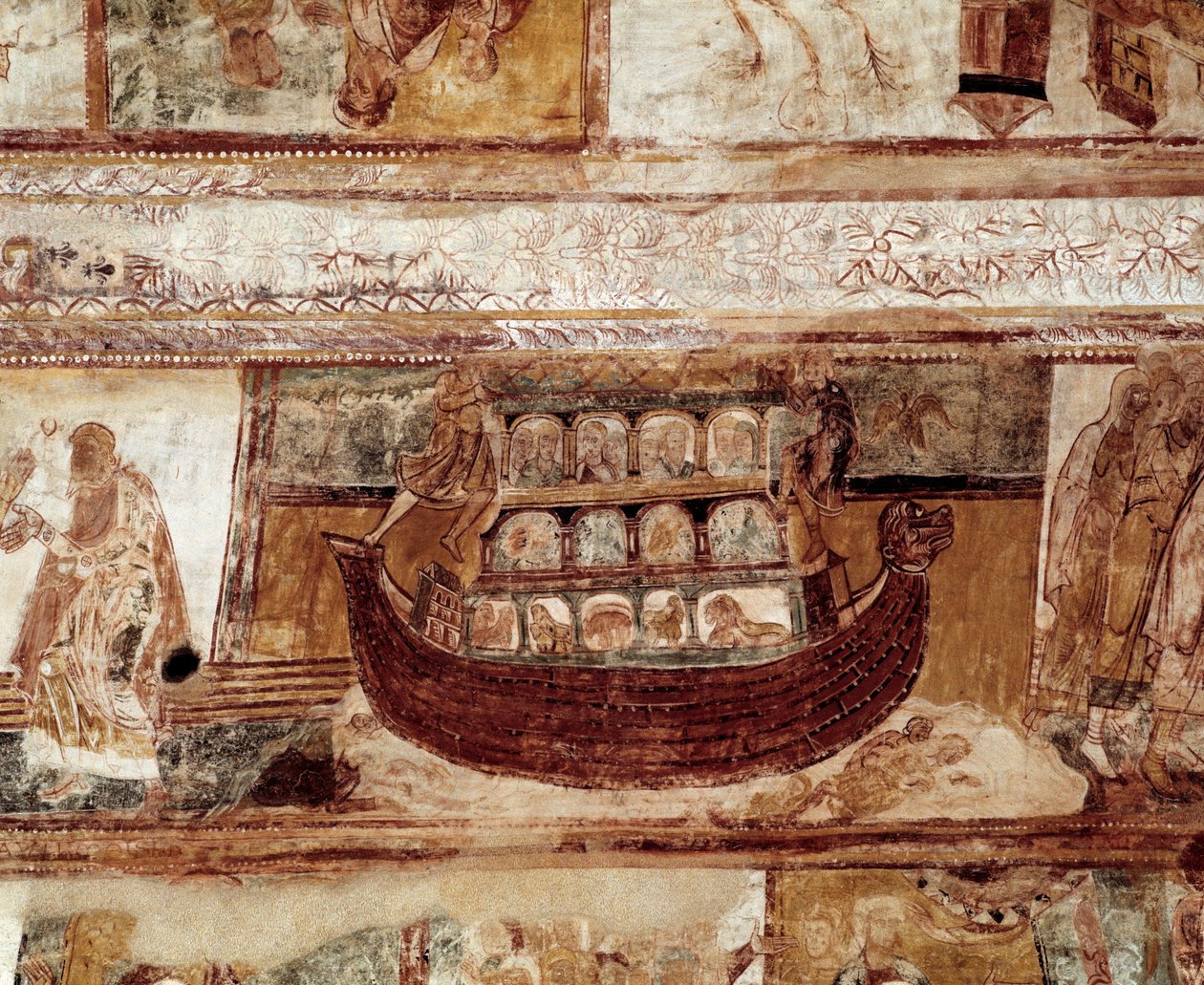 Łuk Noego (fresk na suficie) autorstwa Romanesque