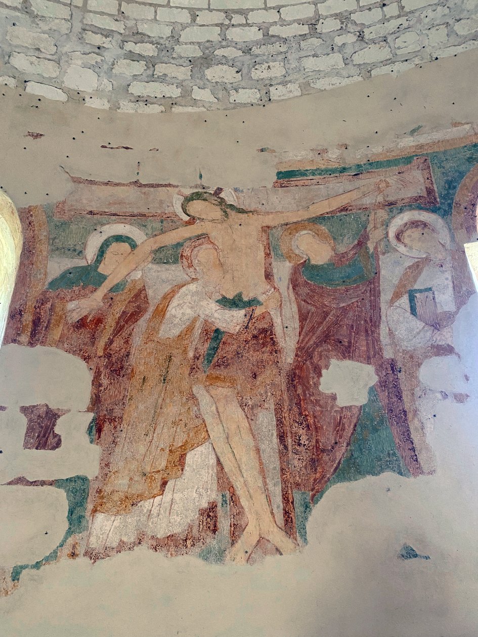 Zejście z Croix, kaplica Saint-Jean du Liget, Touraine autorstwa Romanesque