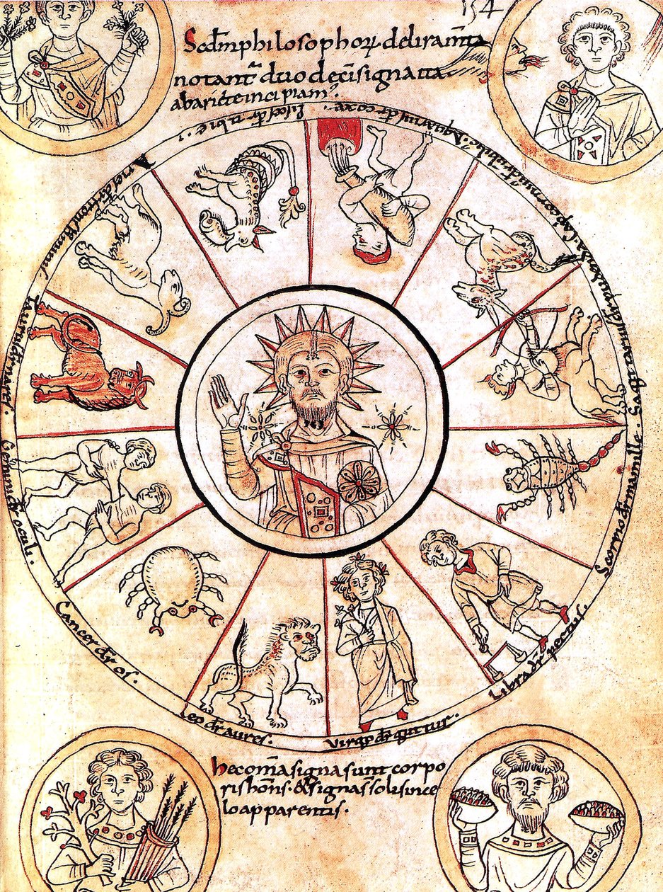 Słońce otoczone znakami zodiaku autorstwa Romanesque