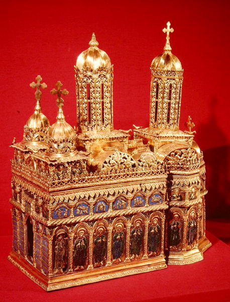 Kivotion, z klasztoru Hurezi, hrabstwo Vilcea, 1691-92 (srebro pozłacane i emalia) autorstwa Romanian School