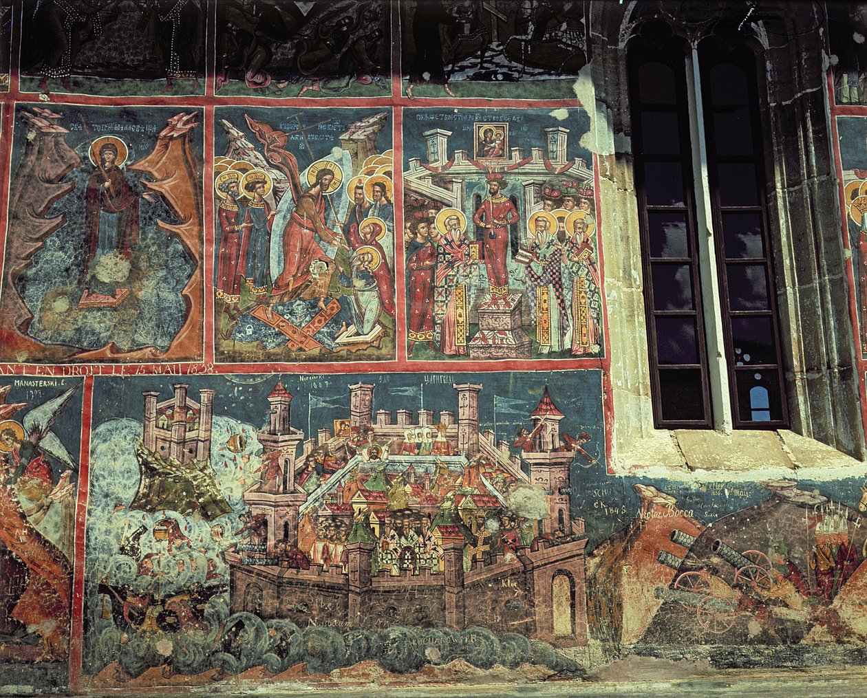 Oblężenie Konstantynopola przez sułtana Mehmeta II (1432-81) w 1453 (patrz także 67361) autorstwa Romanian School