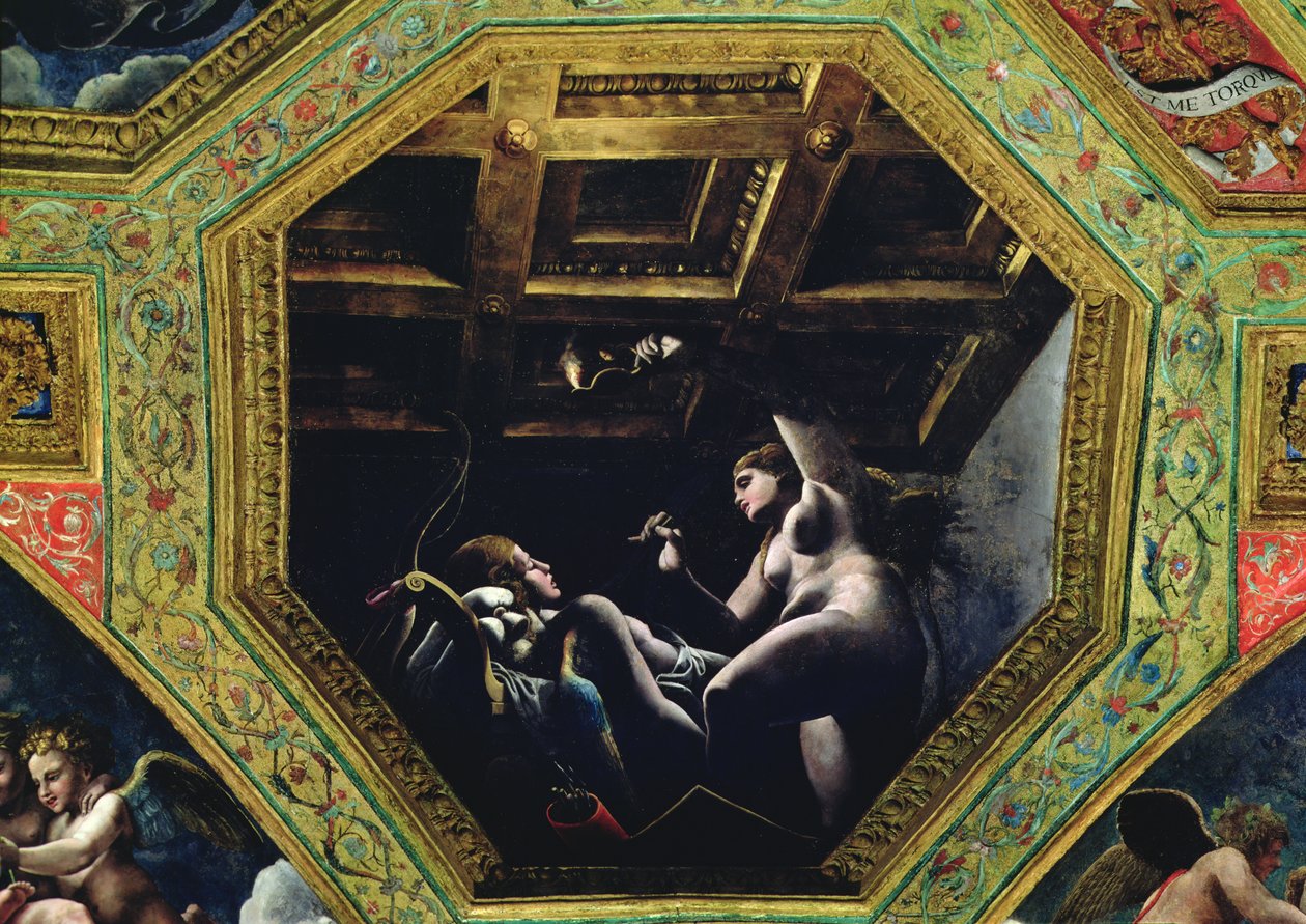 Komnata Kupidyna i Psyche, Psyche kontemplująca Kupidyna autorstwa Romano Giulio