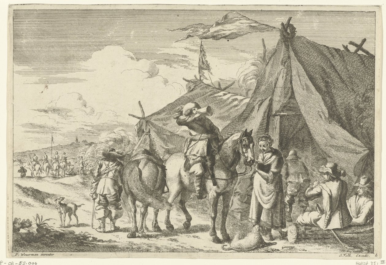 Jeźdźcy odpoczywają w namiotach autorstwa Romeyn de Hooghe (rejected attribution)