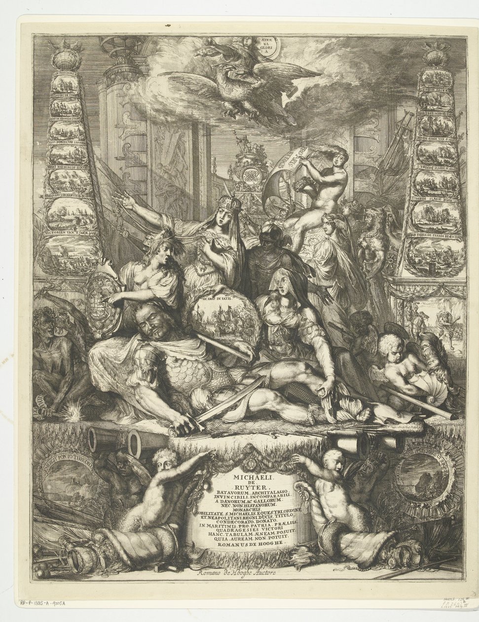 Alegoria śmierci Michiela de Ruytera, 1676 autorstwa Romeyn de Hooghe