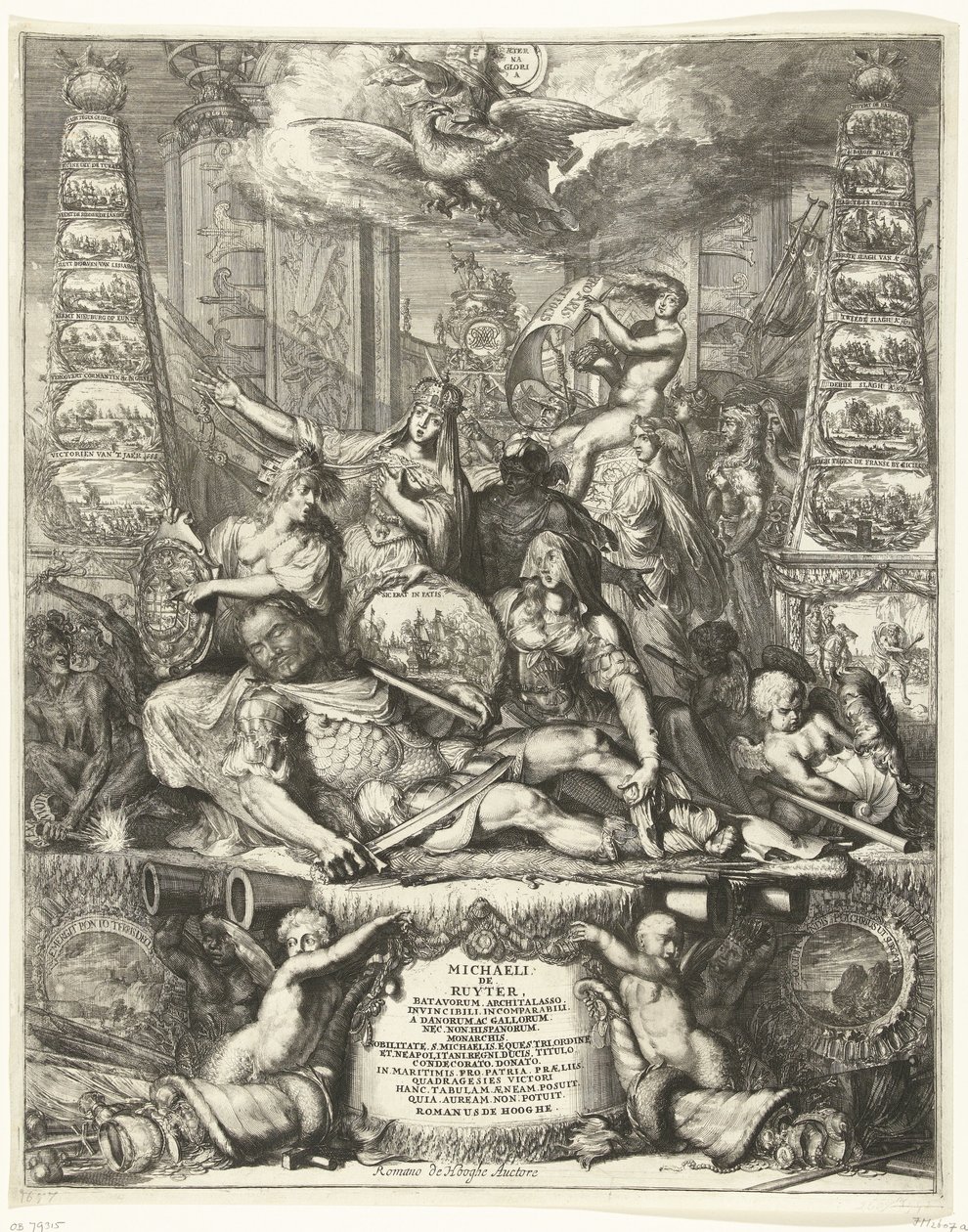 Alegoria śmierci Michiela de Ruytera, 1676 autorstwa Romeyn de Hooghe