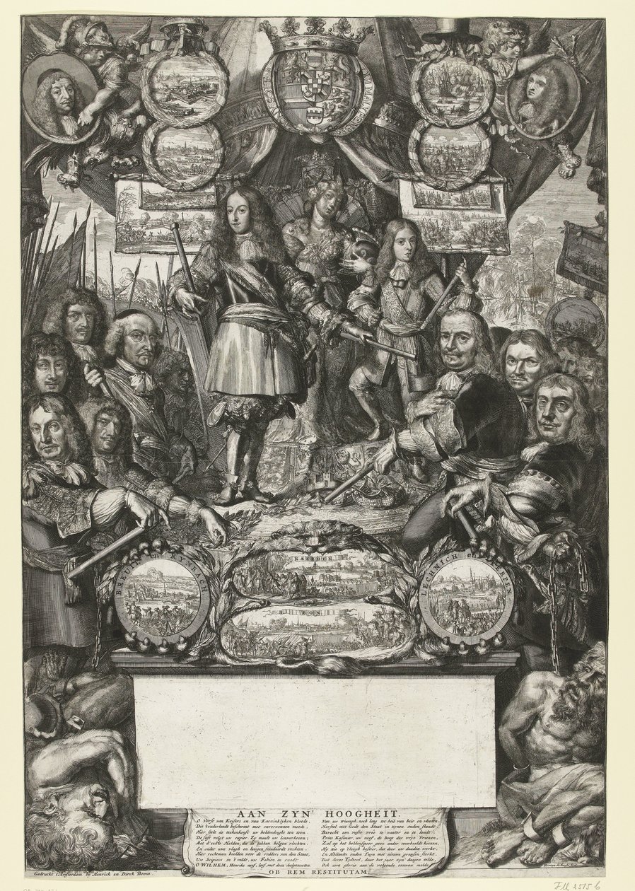 Alegoria zwycięstw Wilhelma III w 1673 r. autorstwa Romeyn de Hooghe