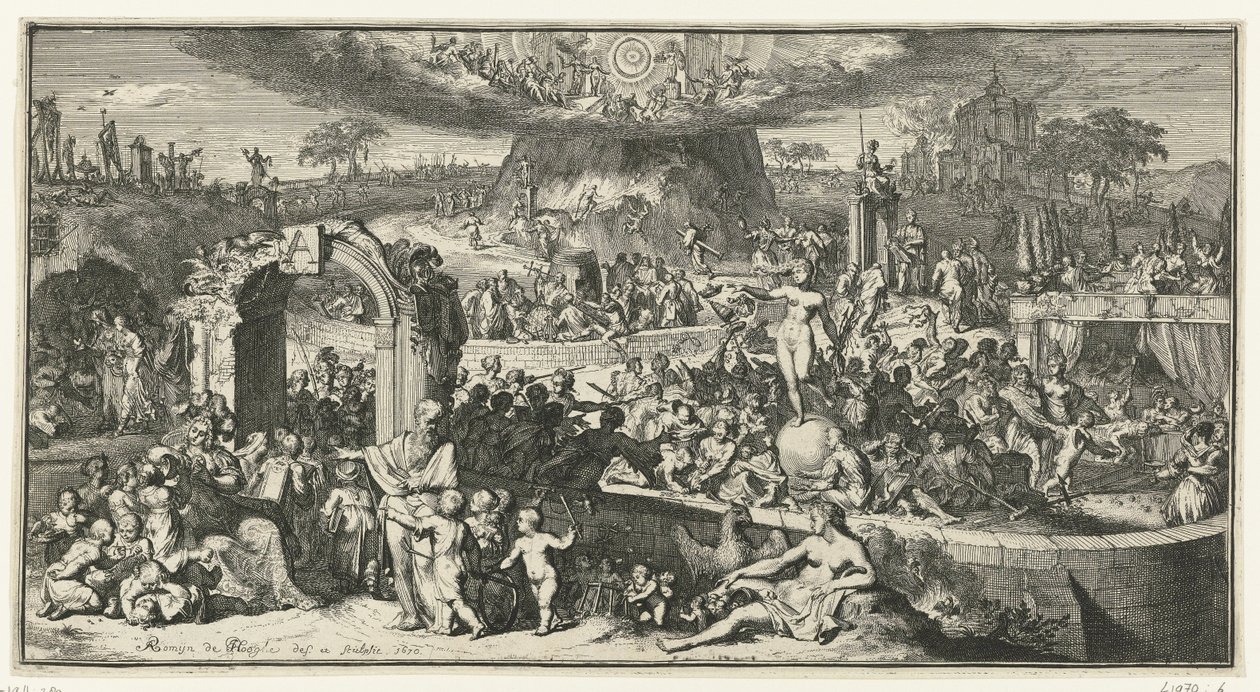 Alegoryczne przedstawienie z Tabula Cebetis autorstwa Romeyn de Hooghe