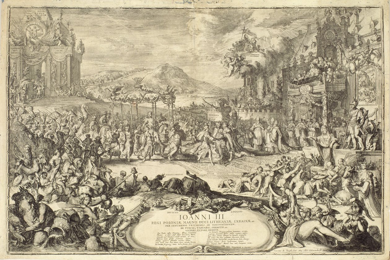 Wjazd koronacyjny Jana III (1629-96) do Polski, 1675 autorstwa Romeyn de Hooghe
