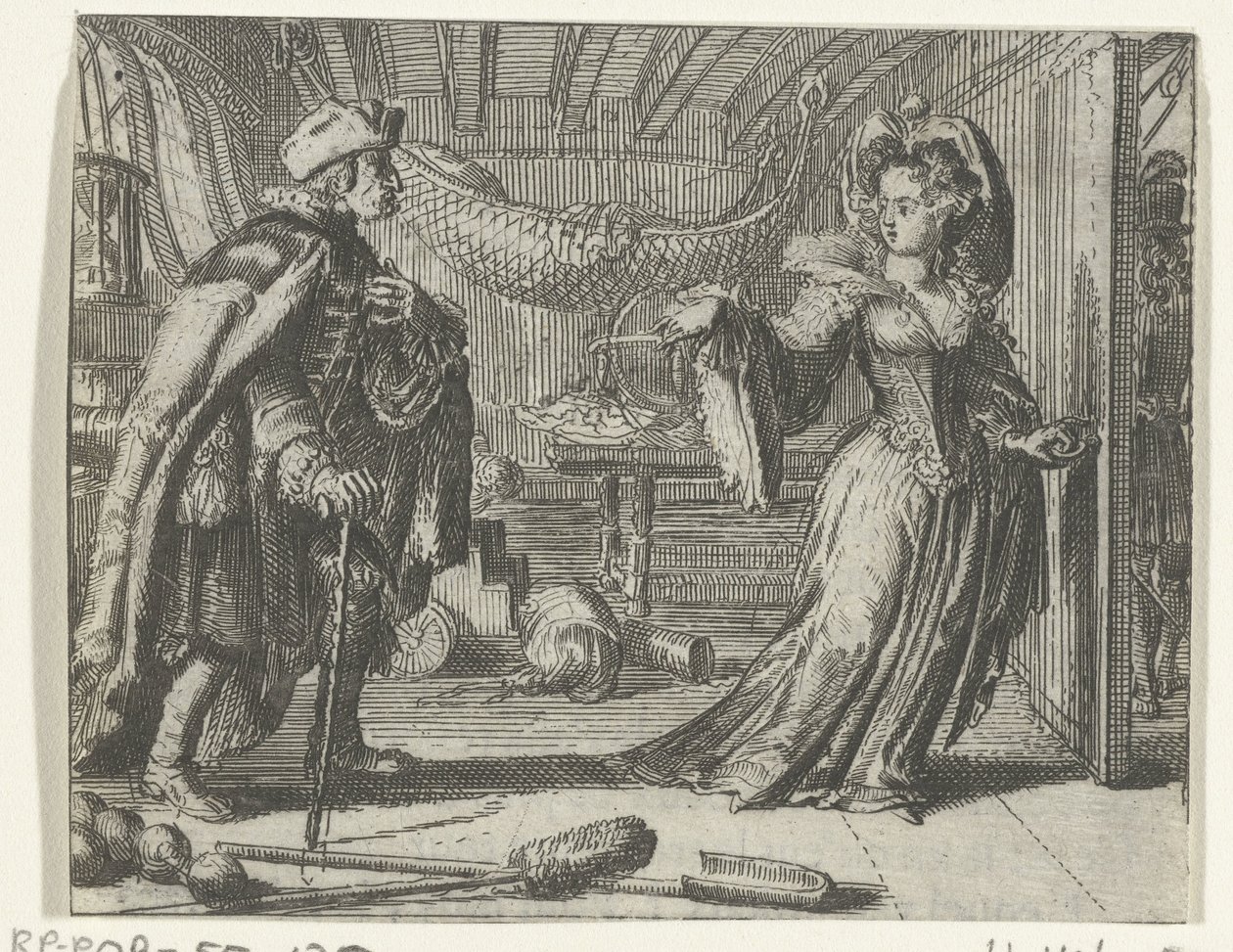 Illustratie voor Kalendarz starców z Opowieści i opowiadań van Fontaine autorstwa Romeyn de Hooghe