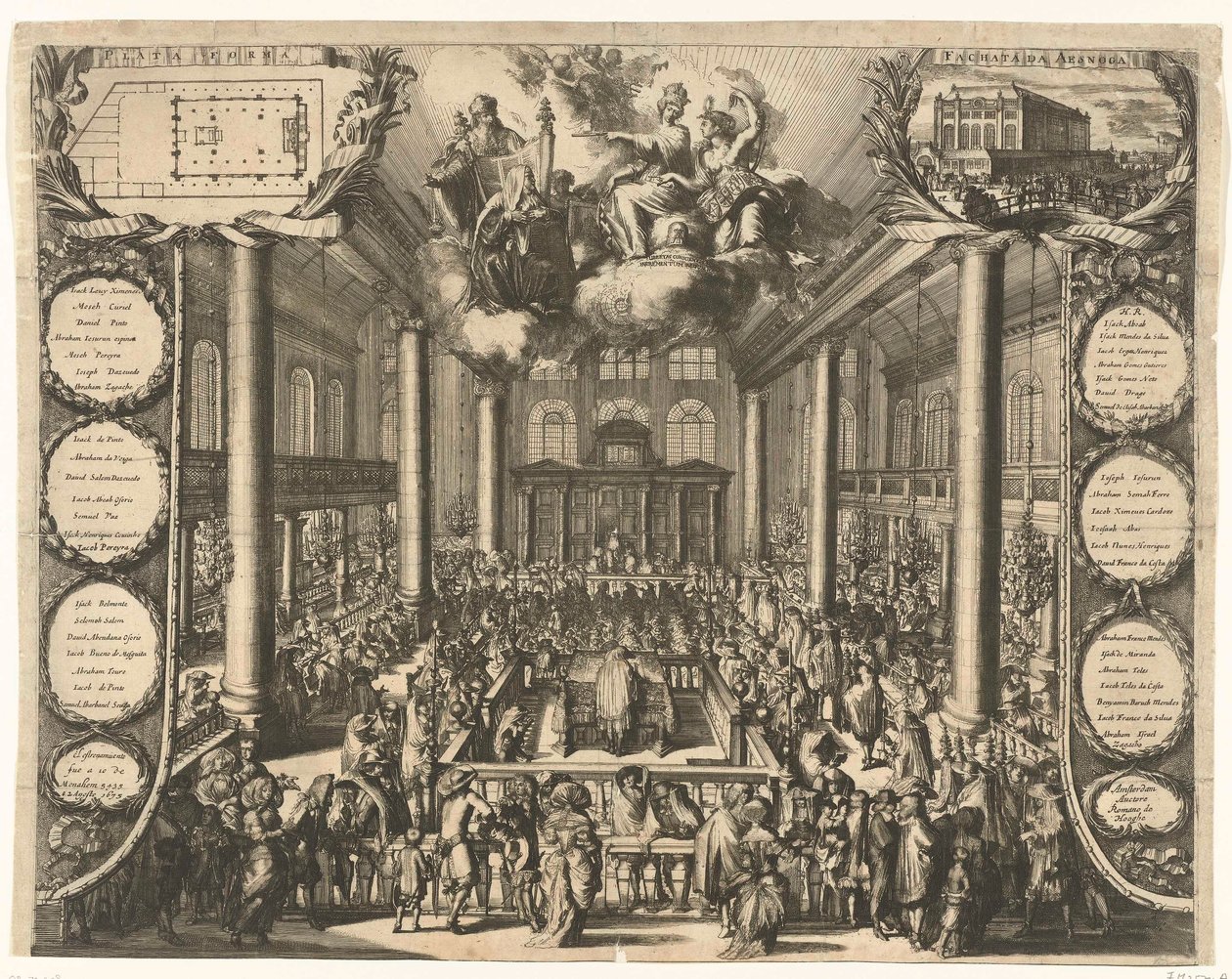 Inauguracja Synagogi Portugalskiej w Amsterdamie, 1675 autorstwa Romeyn de Hooghe