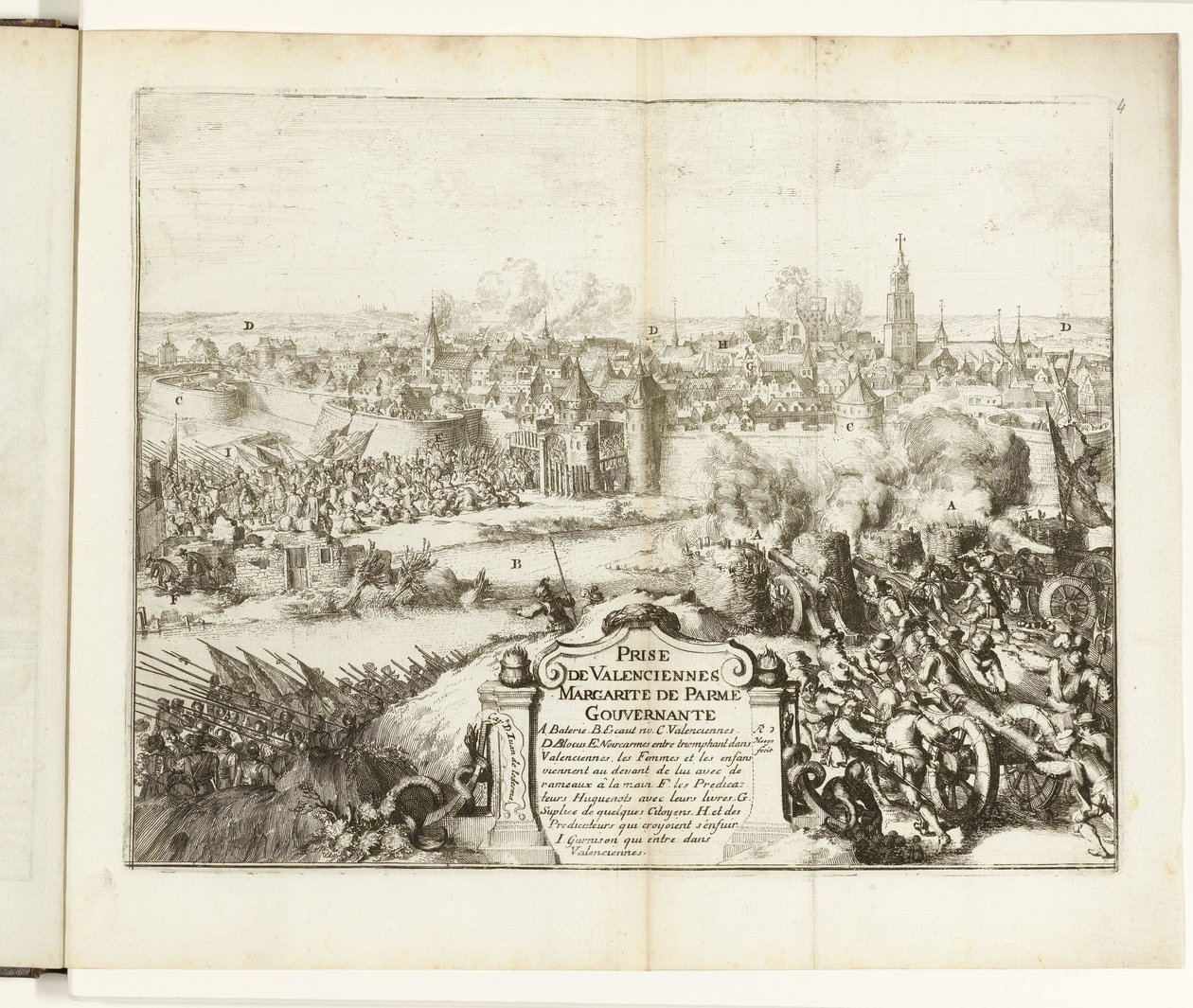 Imię van Valenciennes, 1567 Zdobycie Valenciennes (tytuł na obiekcie) Wojny Flandrii (tytuł serii) autorstwa Romeyn de Hooghe