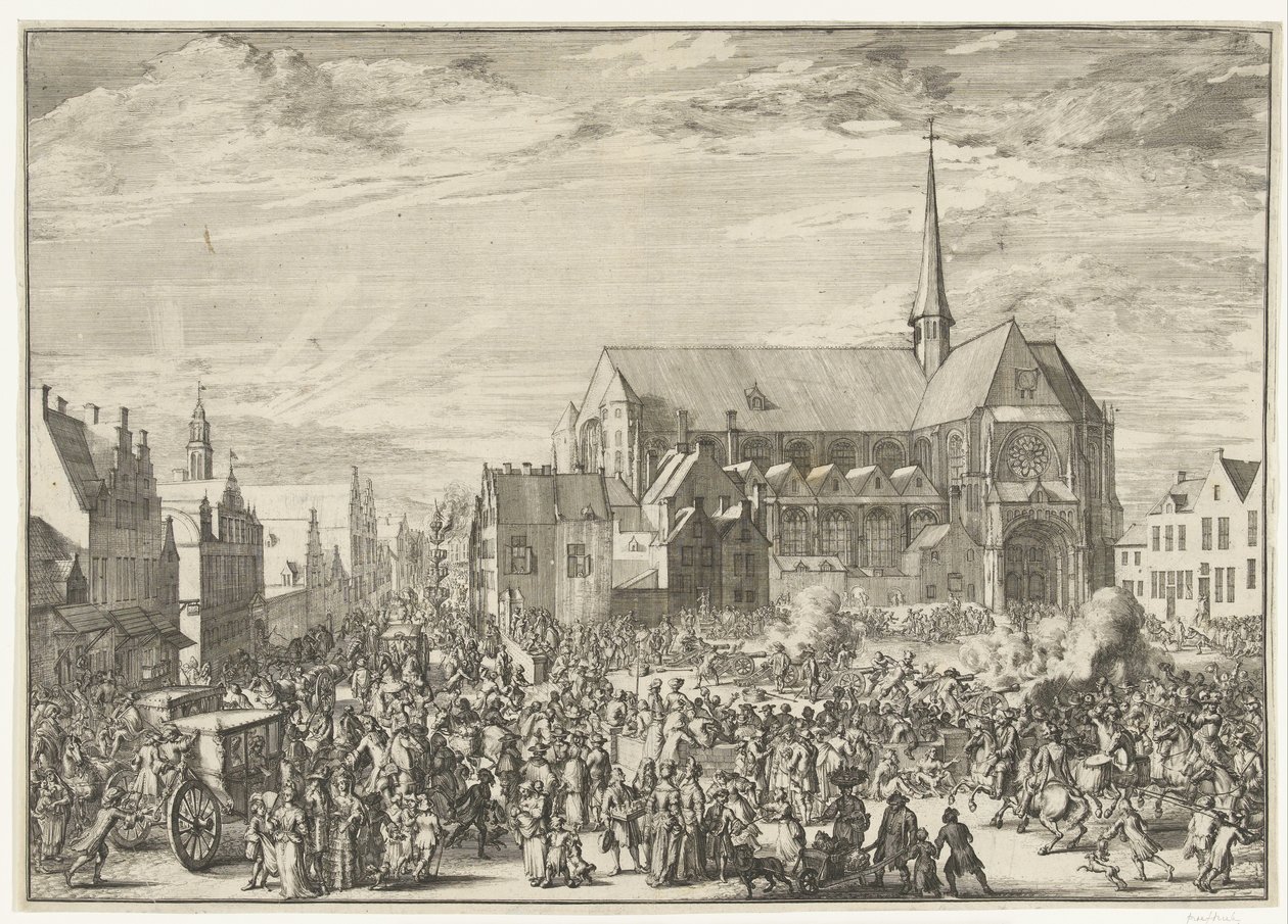 Wjazd Leopolda I do Brukseli, 1686 Wjazd Leopolda I do Brukseli po pokonaniu Turków, 1686 (tytuł serii) autorstwa Romeyn de Hooghe