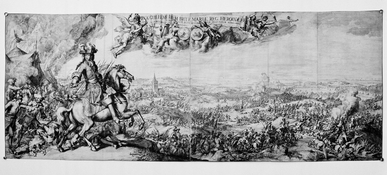 Król Wilhelm III w bitwie pod Boyne, 1 lipca 1690 r autorstwa Romeyn de Hooghe