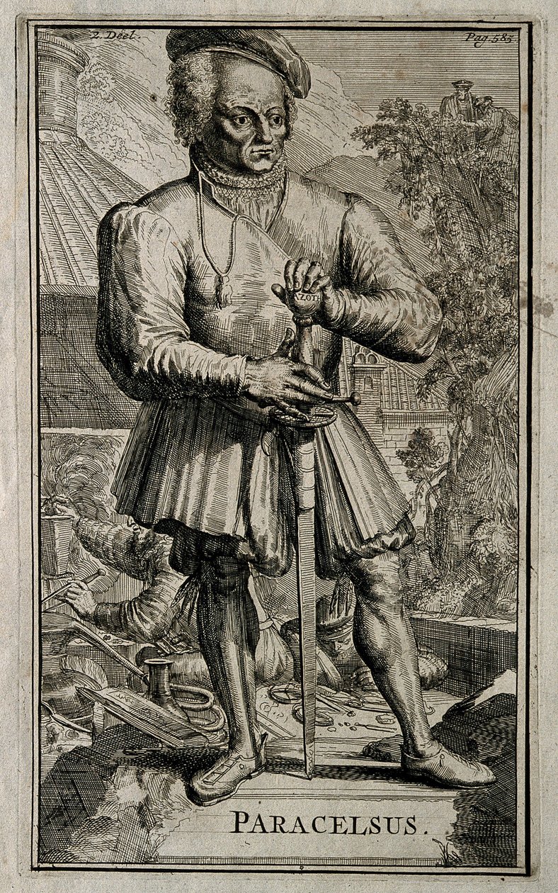 Philippus Theophrastus Aureolus Bombastus von Hohenheim Paracelsus. autorstwa Romeyn de Hooghe