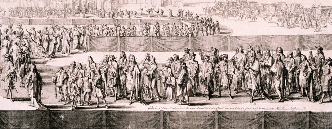 Pogrzeb królowej Marii II, Opactwo Westminsterskie, Londyn, 1695 autorstwa Romeyn de Hooghe