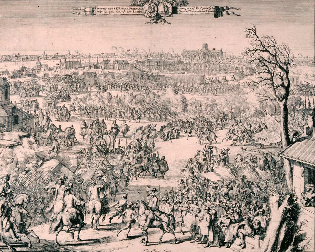 Królewska procesja króla Wilhelma III, 1688 autorstwa Romeyn de Hooghe