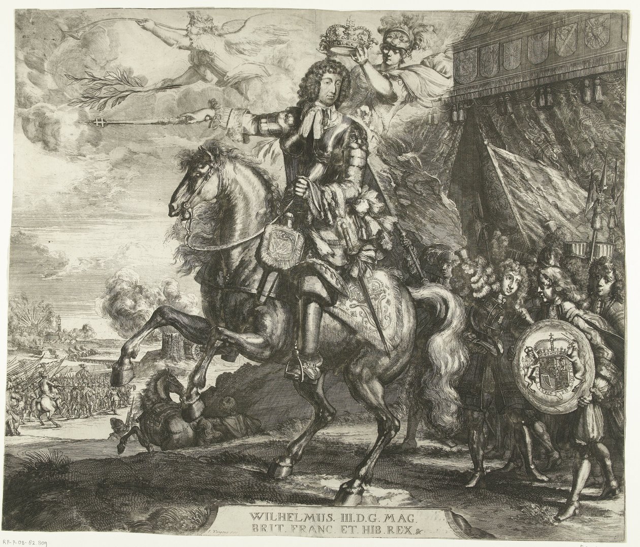 Portret konny Wilhelma III, księcia Orange autorstwa Romeyn de Hooghe