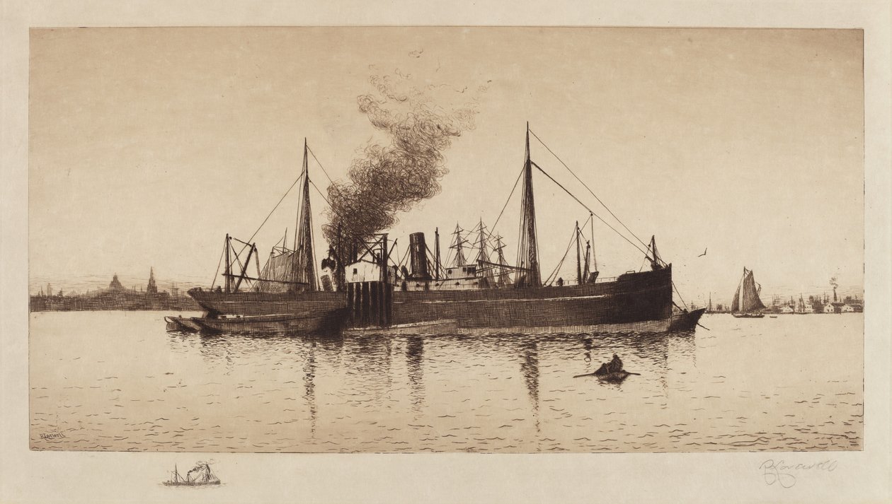 Bez tytułu (Steamship w Boston Harbor) autorstwa Rominer Lovewell