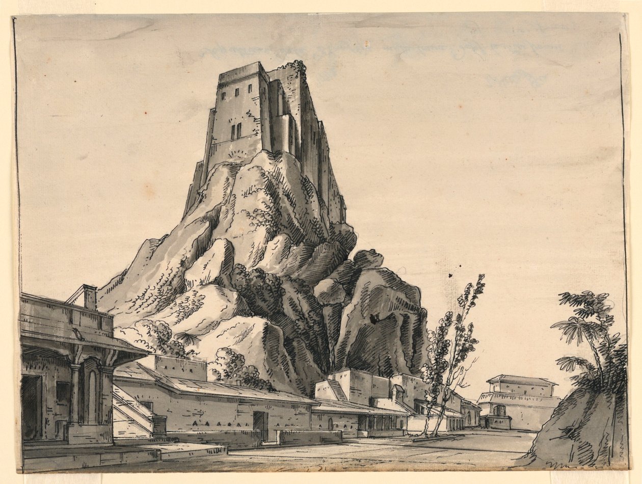 Scenografia, Zamek na Wzgórzu autorstwa Romolo Achille Liverani