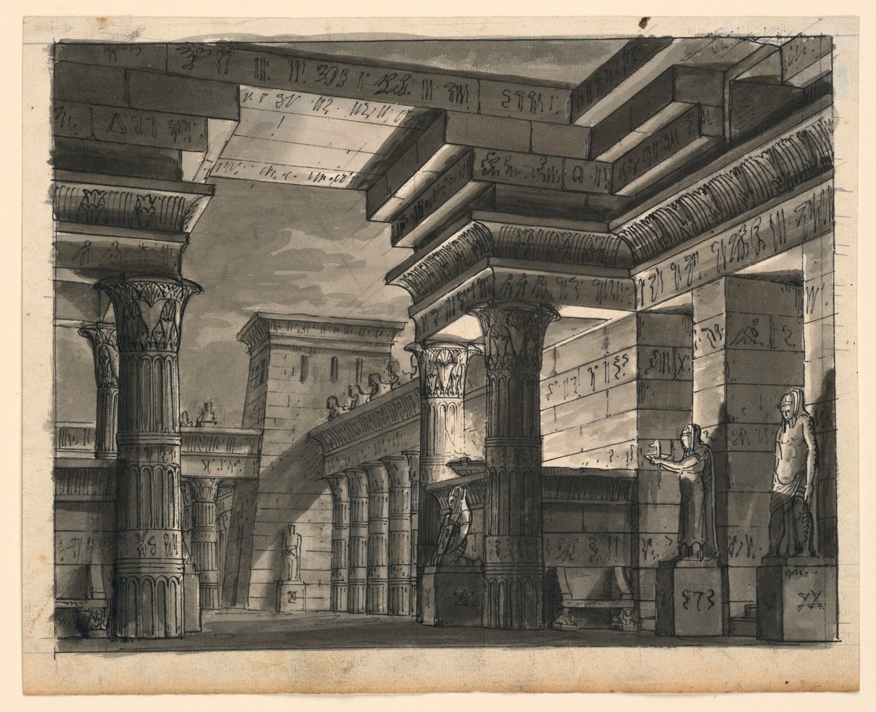 Scenografia, budynki egipskie autorstwa Romolo Achille Liverani