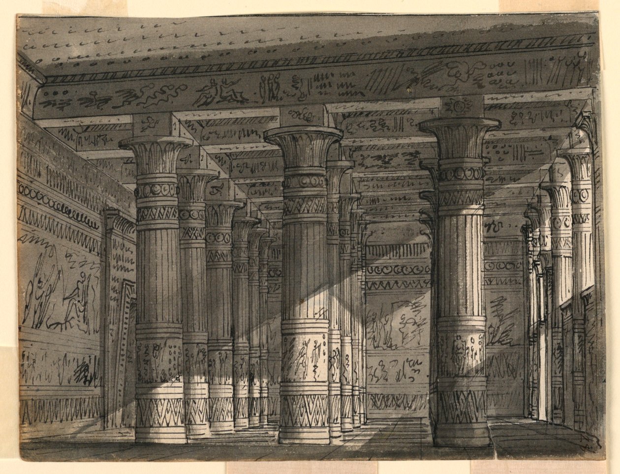 Scenografia, Sala Egipska z Kolumnami autorstwa Romolo Achille Liverani