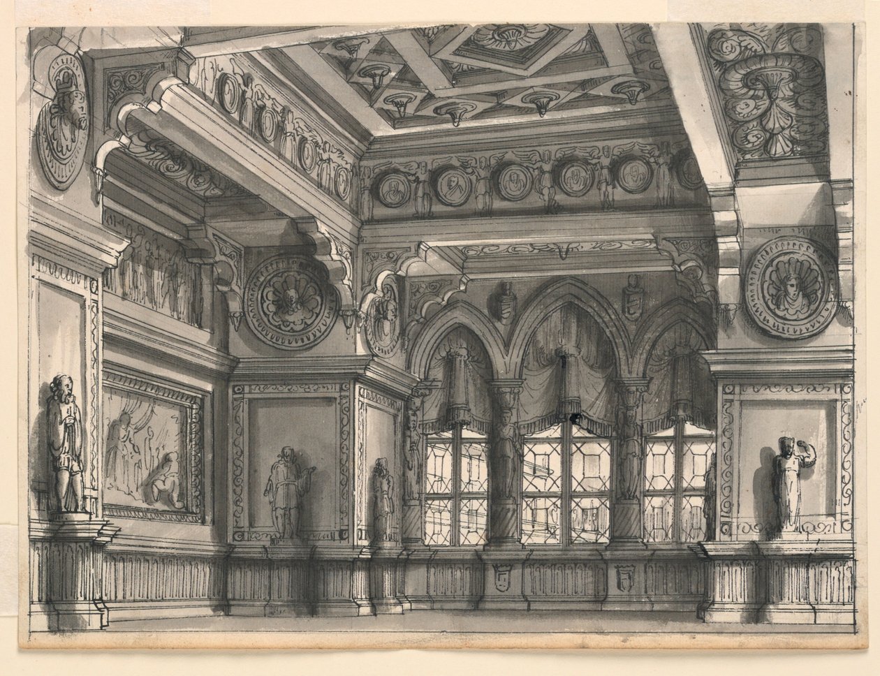 Scenografia, Sala Gotycka autorstwa Romolo Achille Liverani