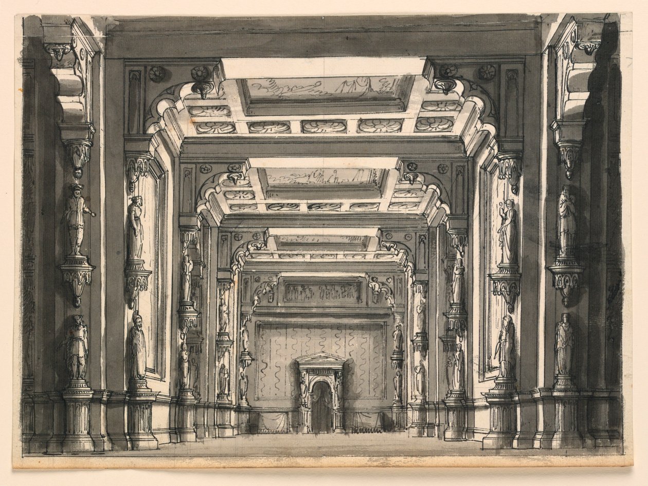 Scenografia, Wnętrze Sali Gotyckiej autorstwa Romolo Achille Liverani